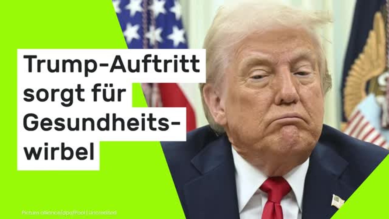 Donald Trump: Er klammerte sich mit beiden Händen fest – Trump-Auftritt sorgt für Gesundheitswirbel