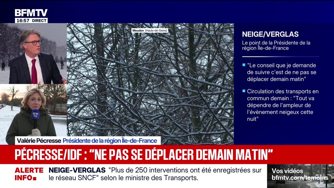 Neige-verglas: "On n'avait pas prévu l'importance de l'évènement", assure Valérie Pécresse, présidente de la région Île-de-France