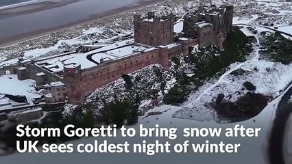 Storm Goretti to bring heavy snow after UK sees coldest night of winter so far