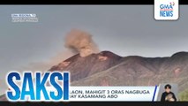 Bulkang Kanlaon, mahigit 3 oras nagbuga ng usok na may kasamang abo | Saksi