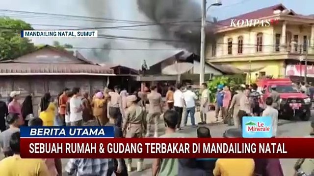 Aksi Warga Mandailing Natal Berusaha Padamkan Kebakaran Rumah & Gudang Minyak Goreng