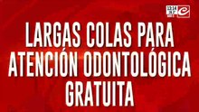 Largas colas por atención odontológica gratuita: llegaron a las 6 de la mañana