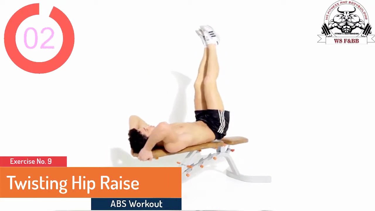 Twisting Hip Raise  ABS Workout  Exercise No 9  #WSFandBB_Clip