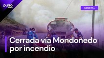 Fuerte incendio vía Mondoñedo obligó a cerrar importante carretera | Pulzo