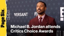 Michael B. Jordan attends Critics Choice Awards for role in 'Sinners'