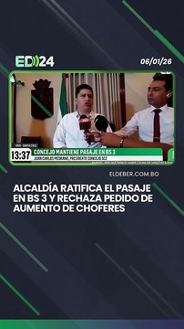 Alcaldía ratifica el pasaje en BS 3