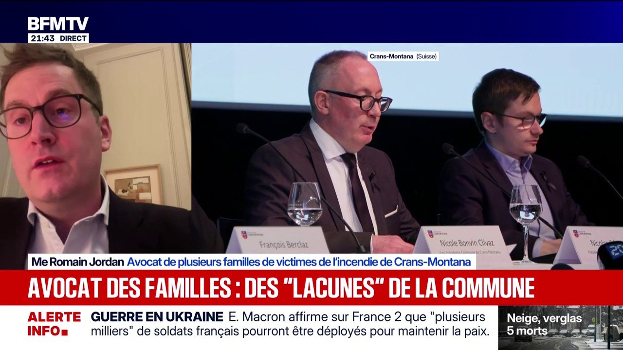 Incendie à Crans-Montana: Romain Jordan, avocat de plusieurs familles de victimes, dénonce des "lacunes" de la part de la commune