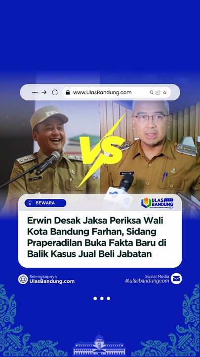 Sidang Jual Beli Jabatan Bandung Memanas, Erwin Desak Wali Kota Diperiksa