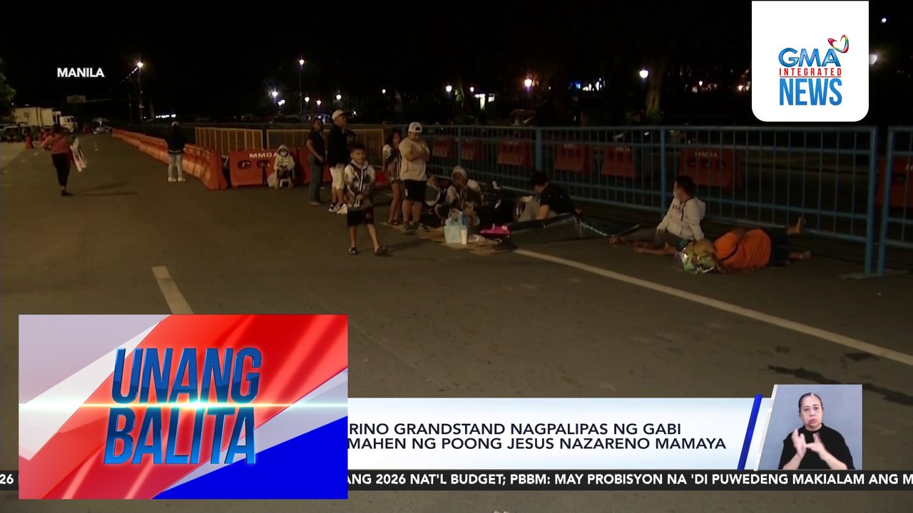 Mga deboto, sa Quirino Grandstand nagpalipas ng gabi para sa pahalik sa imahen ng Poong Jesus Nazareno mamaya | Unang Balita