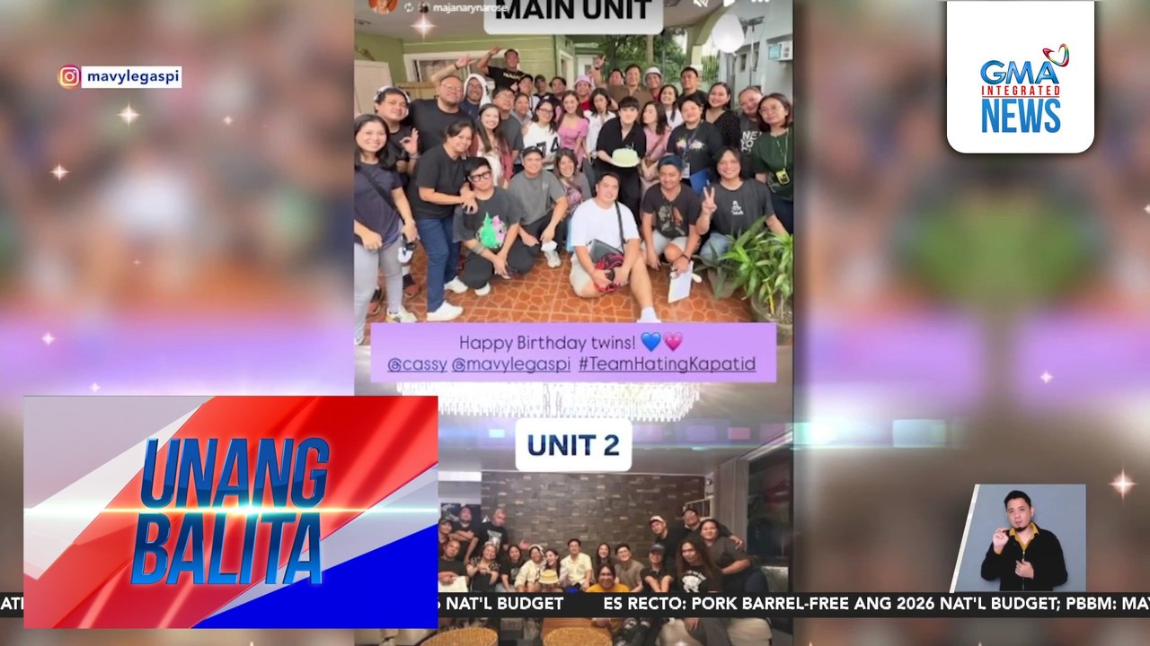 Legaspi twins, sinorpresa ng kanilang pamilya at "Hating Kapatid" cast and crew sa kanilang 25th birthday | Unang Balita