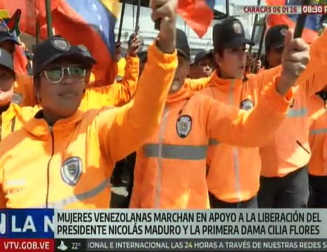 Mujeres venezolanas marcharon en apoyo a la liberación del Presidente Nicolás Maduro y Cilia Flores