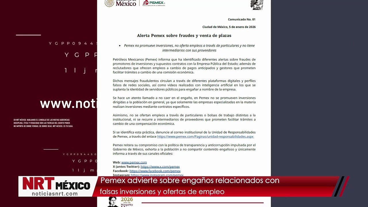 Pemex advierte sobre engaños relacionados con falsas inversiones y ofertas de empleo