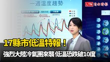 17縣市低溫特報！強烈大陸冷氣團來襲 低溫恐跌破10度