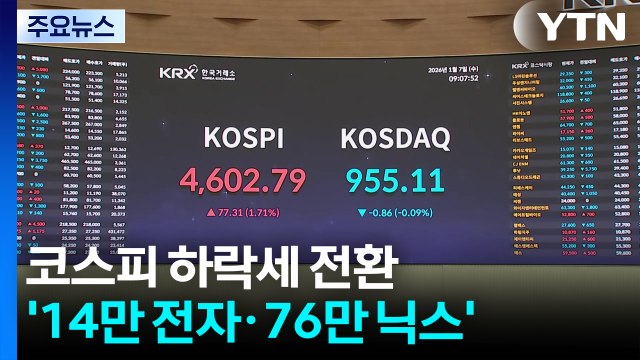 코스피 하락세 전환...’14만 전자·76만 닉스’ 기록 / YTN