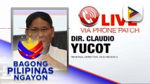 Panayam kay OCD-Region 5 Regional Director, Dir. Claudio Yucot ukol sa paghahanda sa pagtaas ng alert level ng Bulkang #Mayon at update sa mga apektadong lugar sa Bicol Region dahil sa shear line