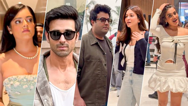 Candid N Cute: Niddhi Agerwal, Pulkit Samrat, Kriti Kharbanda, Riddhi Kumar & Varun Sharma (Choocha) | Spotted | Juhu