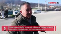 Bu kavşak tehlike saçıyor! Antakya’da çarpışma anı kamerada
