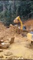 Gold Mining Process_ Excavators at Work in a Remote Kalimantan Jungle Mine  #excavator