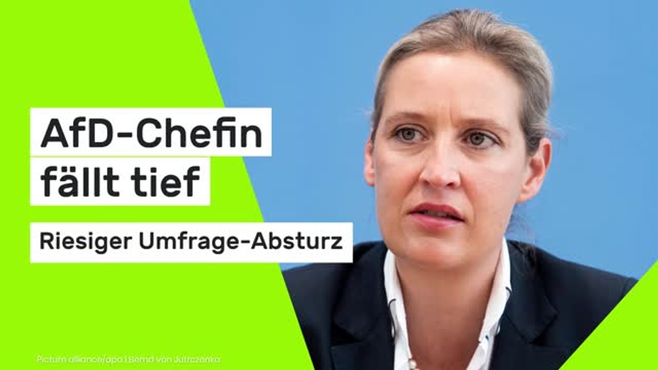 Alice Weidel: Riesiger Umfrage-Absturz - AfD-Chefin fällt tief