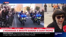 Mireille Mathieu rend hommage à Brigitte Bardot lors de ses obsèques à Saint-Tropez.