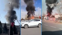 Ankara'da Emniyet Yediemin Otoparkı’nda yangın:  3 arazöz, 7 tanker ve 1 köpük kulesi ile yangına müdahale