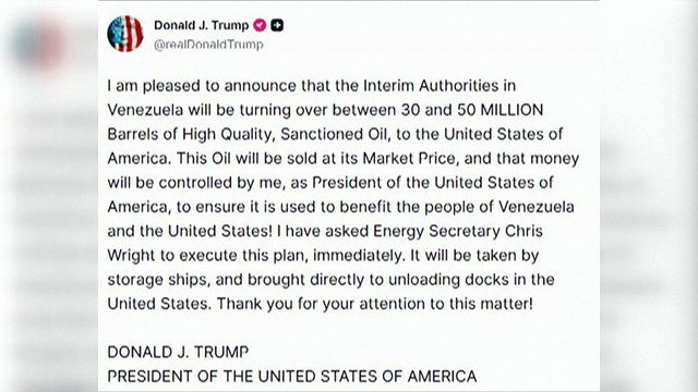 Trump dice que Venezuela entregará hasta 50 millones de barriles de petróleo a EEUU