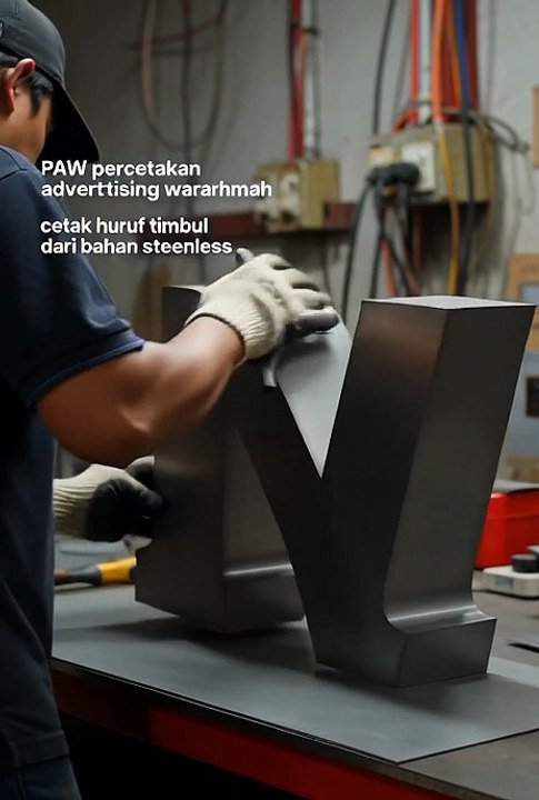 PAW percetakan advertising warahmah cetak huruf timbul dari bahan steenless