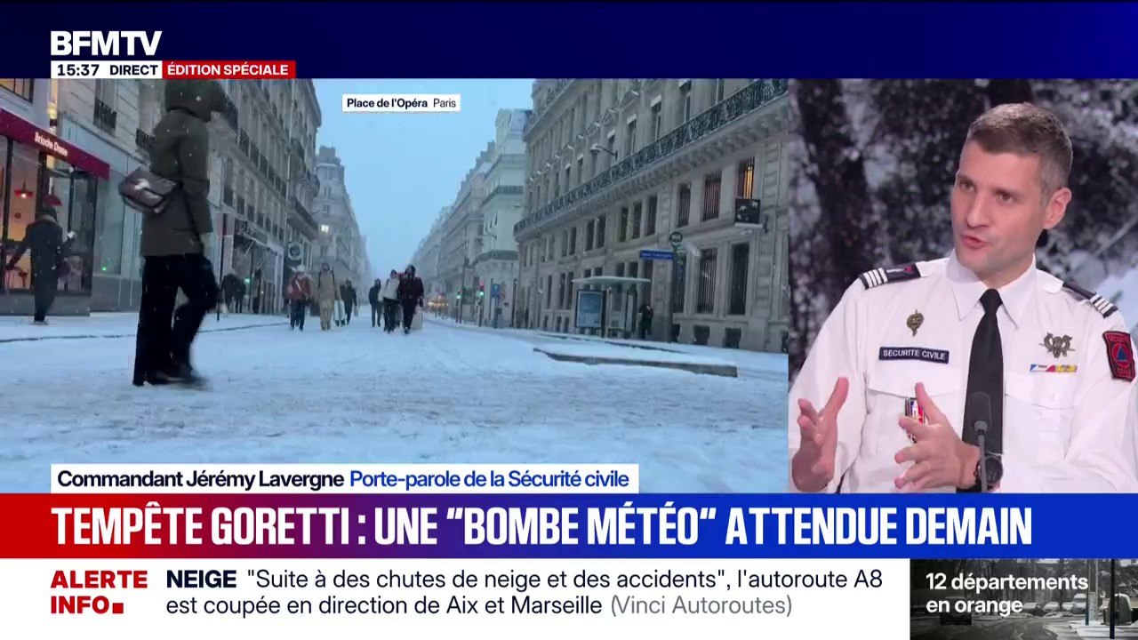 Tempête Goretti: "On n'a pas le même type de message quand il s'agit de chutes de neige ou de vents violents", explique le porte-parole de la Sécurité civile