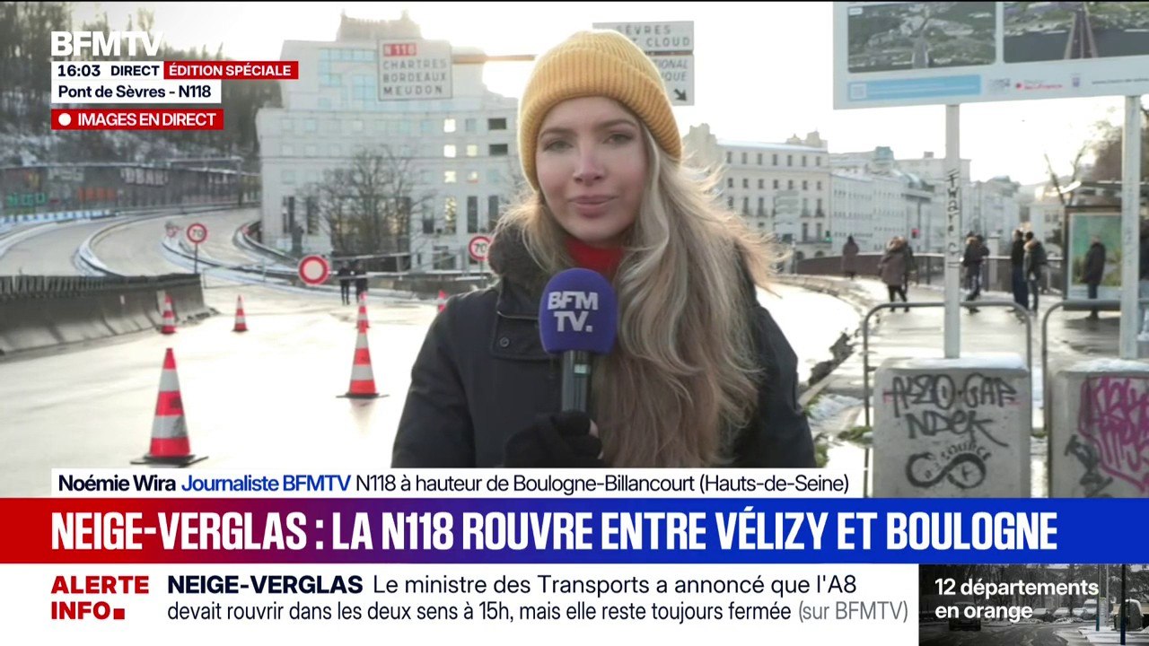 Neige-verglas: réouverture partielle de la N118 entre Vélizy et Boulogne