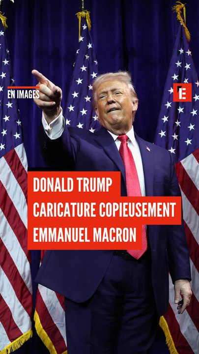 Donald Trump caricature copieusement Emmanuel Macron