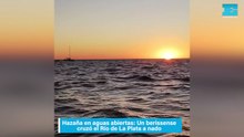 Hazaña en aguas abiertas: Un berissense cruzó el Río de La Plata a nado