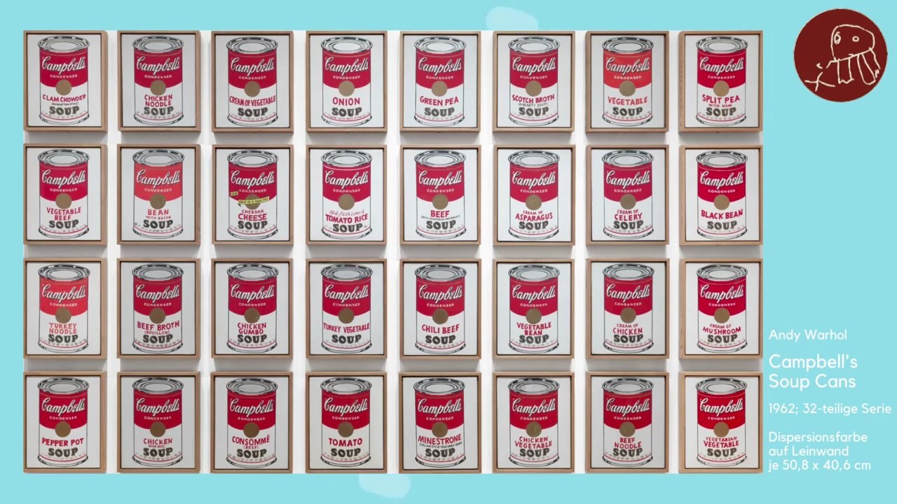 Warhol und die pop art: 32 campbell's soup cans