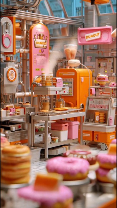 Miniature Dunkin’ Donuts Production Factory | Tiny Coffee & Donut Line