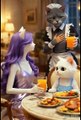 Polite Maid Cat Serves Juice 🍊🐱