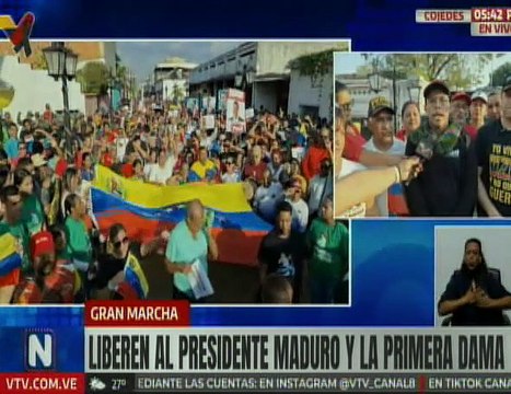 Pueblo de Cojedes se moviliza por la liberación del Presidente Nicolás Maduro y la Primera Dama Cilia Flores