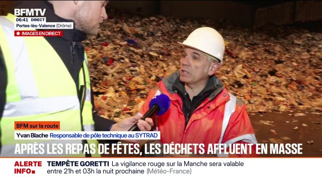 BFMTV dans un centre de tri, où les déchets affluent en masse après les repas des fêtes