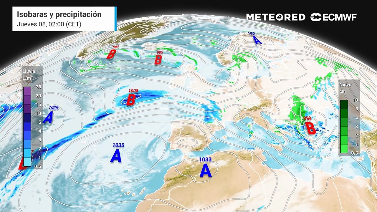 Tiempo invernal en Europa por la llegada de Goretti