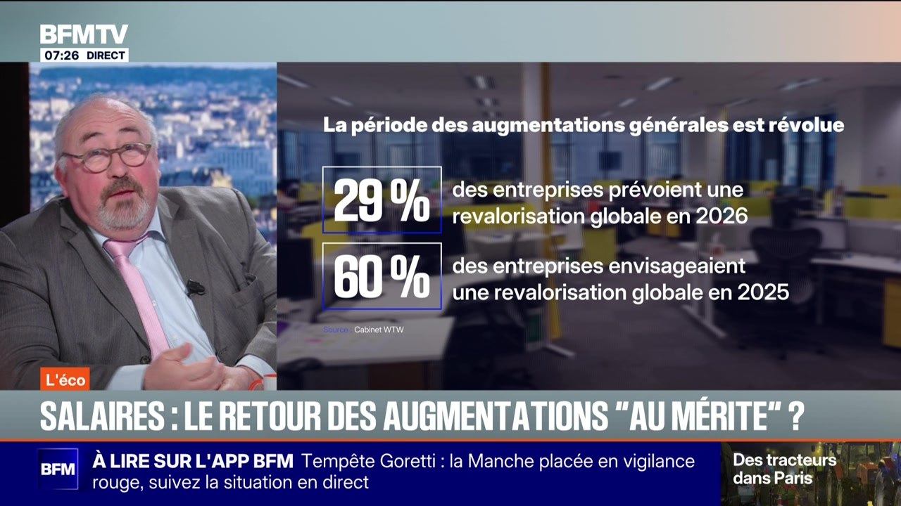 BFM éco : Salaires, le retour des augmentations "au mérite" ? - 08/01