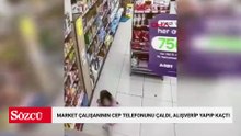 Sultangazi'de market çalışanının cep telefonunu çaldı, alışverip yapıp kaçtı; hırsızlık kamerada