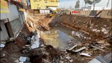 Temel kazısında binanın istinat duvarı çöktü; 150 kişi tahliye edildi