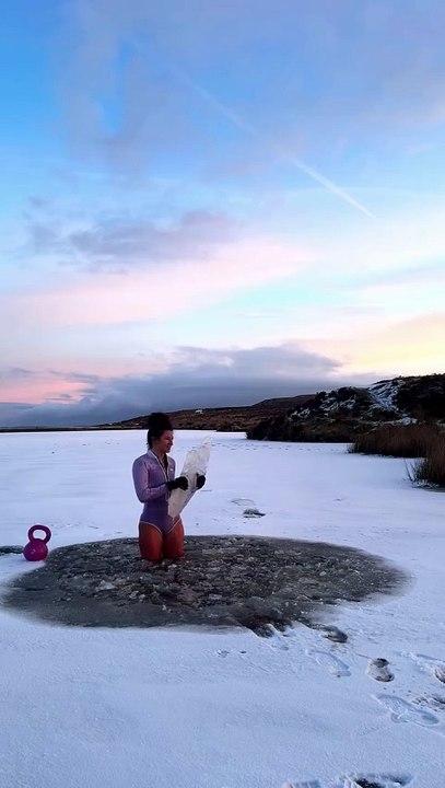 Zoe Naughatly loves nothing better than breaking the ice and sliding into the freezing cold water