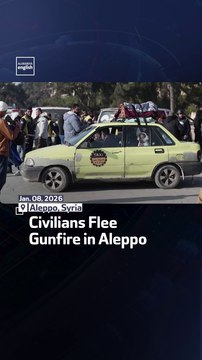 Civilians Flee Gunfire in Aleppo
