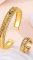 2pcs Vintage Gold Plated Bracelet Set | Elegant Retro Jewelry for Daily & Party Wear