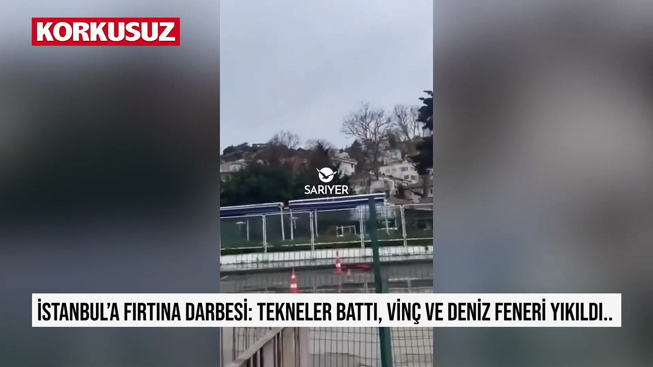 İstanbul’a fırtına darbesi: Tekneler battı, vinç ve deniz feneri yıkıldı..