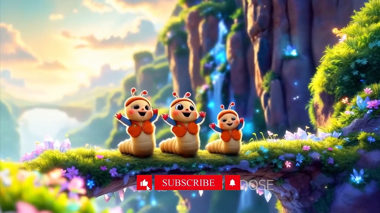 Cute Caterpillar Dance on the Floating Crystal-Moss Bridge