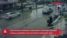 Kontrolden çıktı, park halindeki araçları biçti! Ödemiş’te feci kaza kamerada: 1'i ağır 6 yaralı
