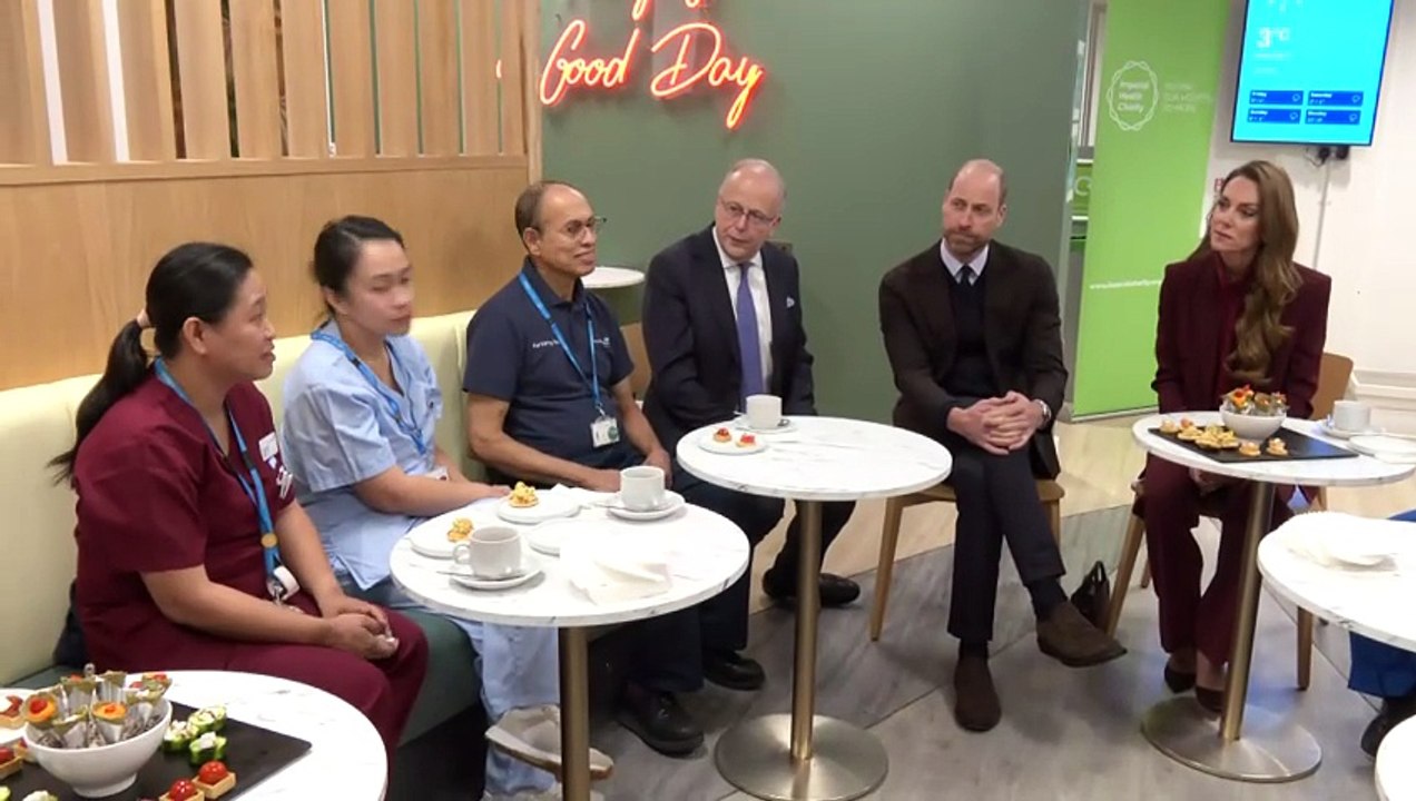 Kate and William meet NHS staff at hospital