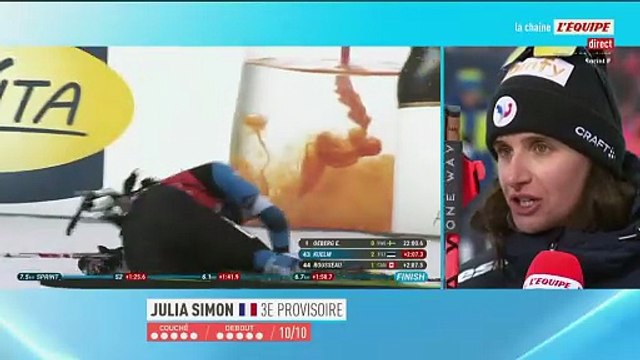 « Je voulais l’attaquer ce sprint » : Julia Simon savoure son podium et son tir parfait lors du sprint d'Oberhof - Biathlon - Coupe du monde (F)