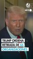 Trump ordena la retirada de EU de 66 organizaciones internacionales