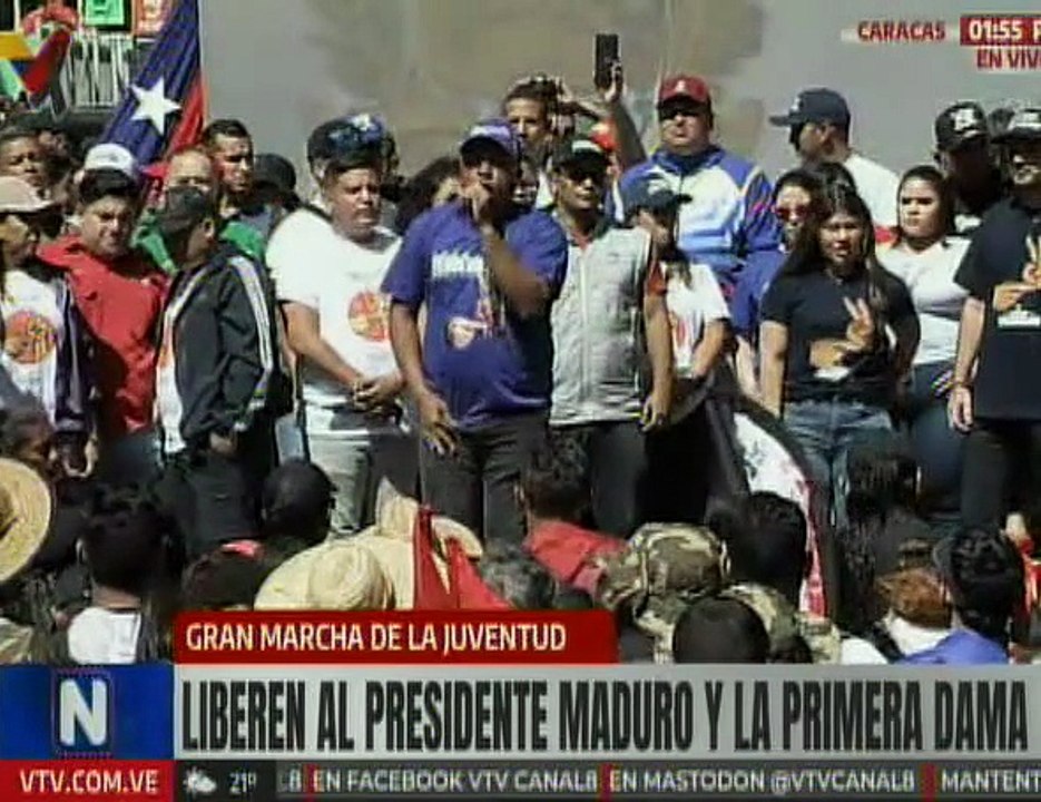 Juventud venezolana exigen la liberación del Presidente Nicolás Maduro y Primera Dama Cilia Flores